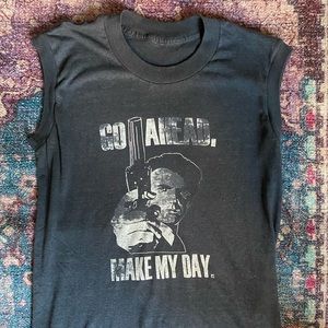 VTG 80’s thin black Clint Eastwood tank top tee M